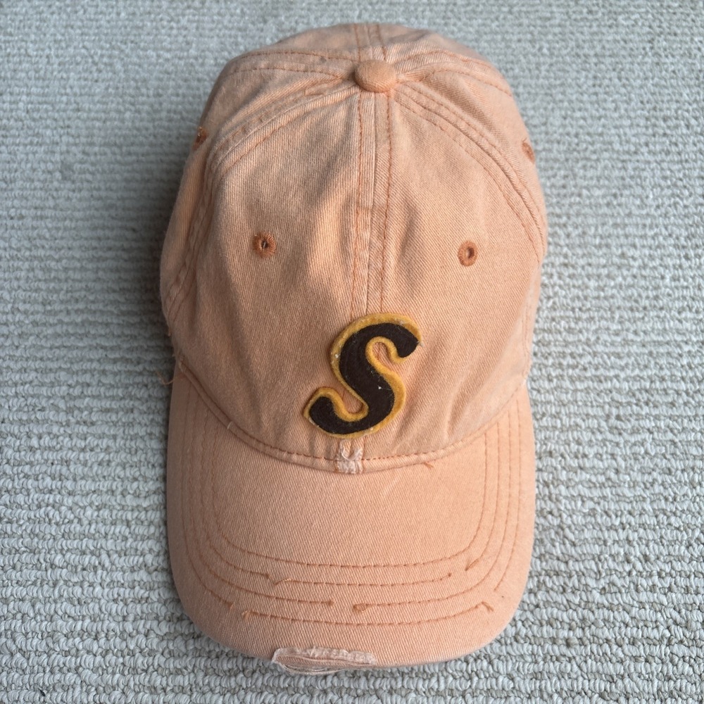Portland Maine Shipyard Brewing Co Hat orange Embroidered baseball cap Distress